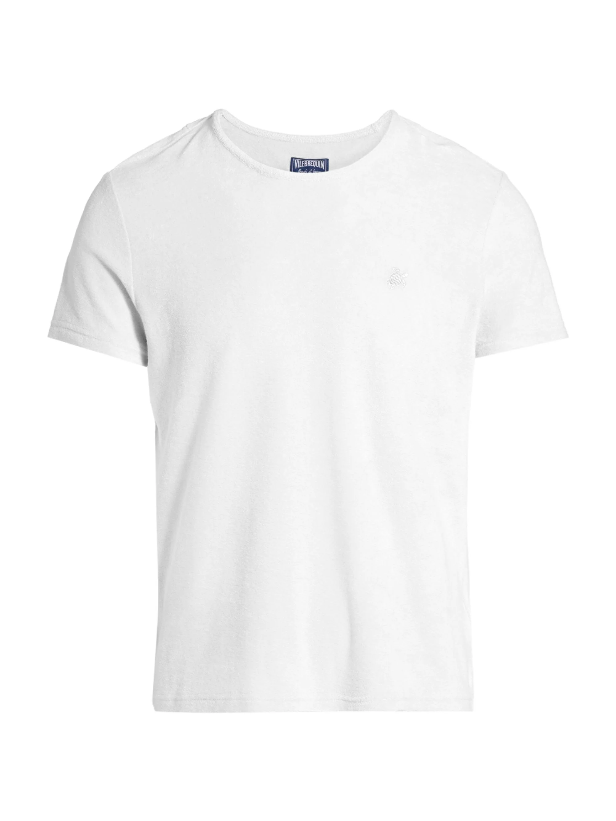 Men's Terry Cotton-Blend Crewneck T-shirt - White - 1