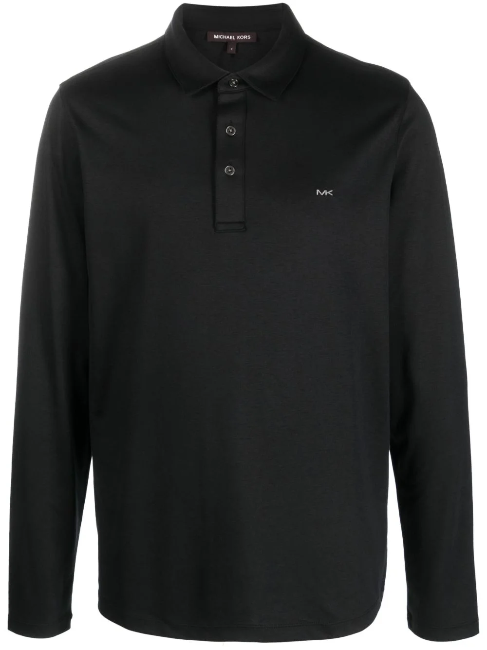 long-sleeve cotton polo shirt - 1