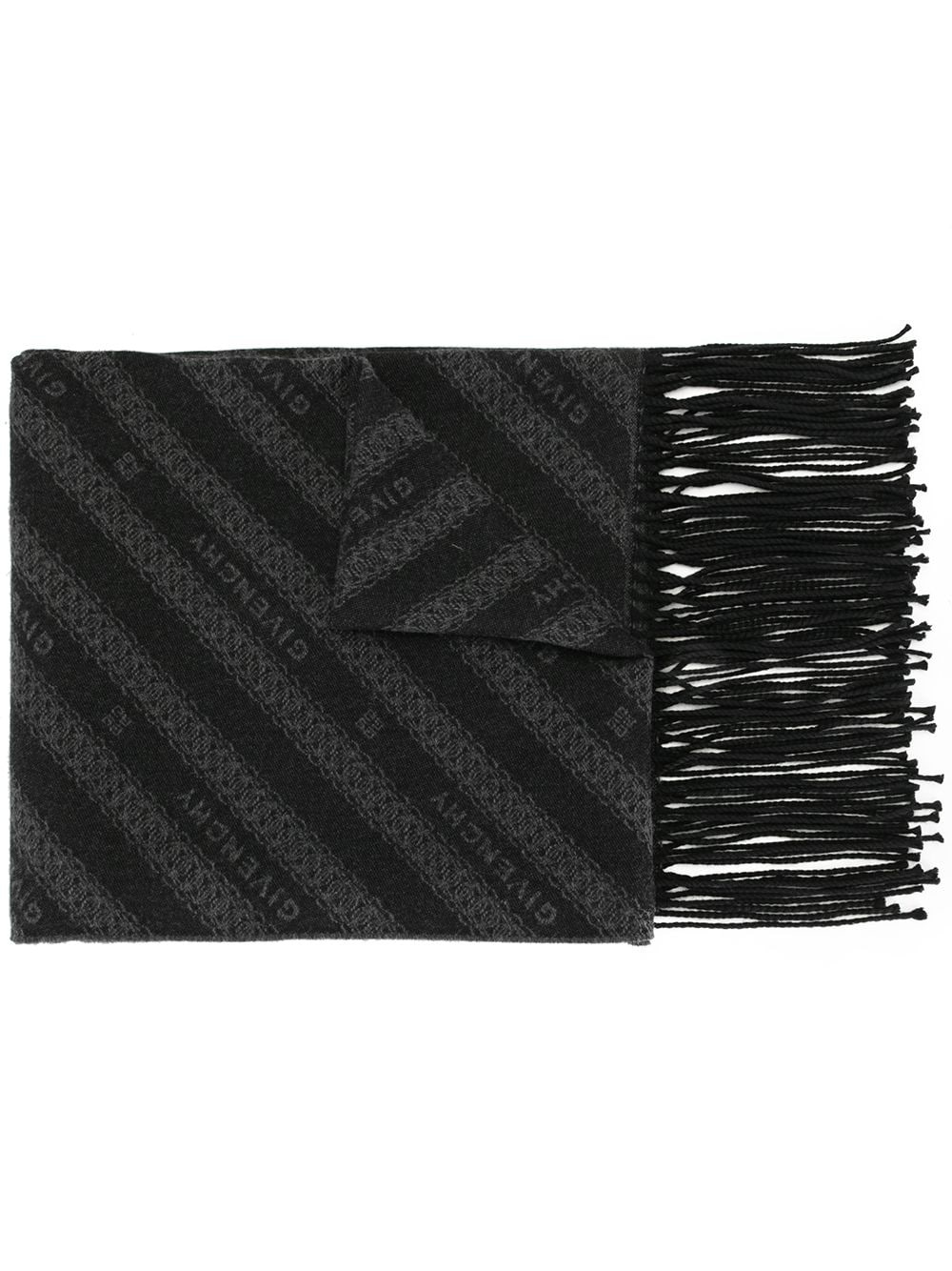 Chaîne print fringe scarf - 1