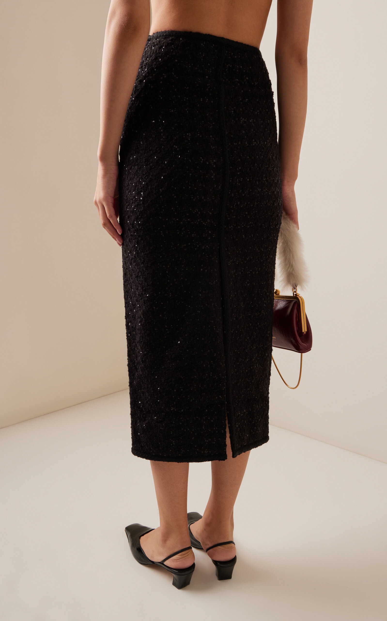 Bouclé Maxi Skirt black - 4