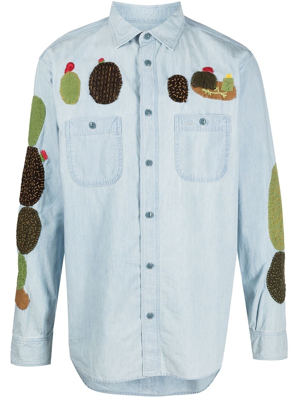 Chambray Work cactus-embroidered shirt - 1