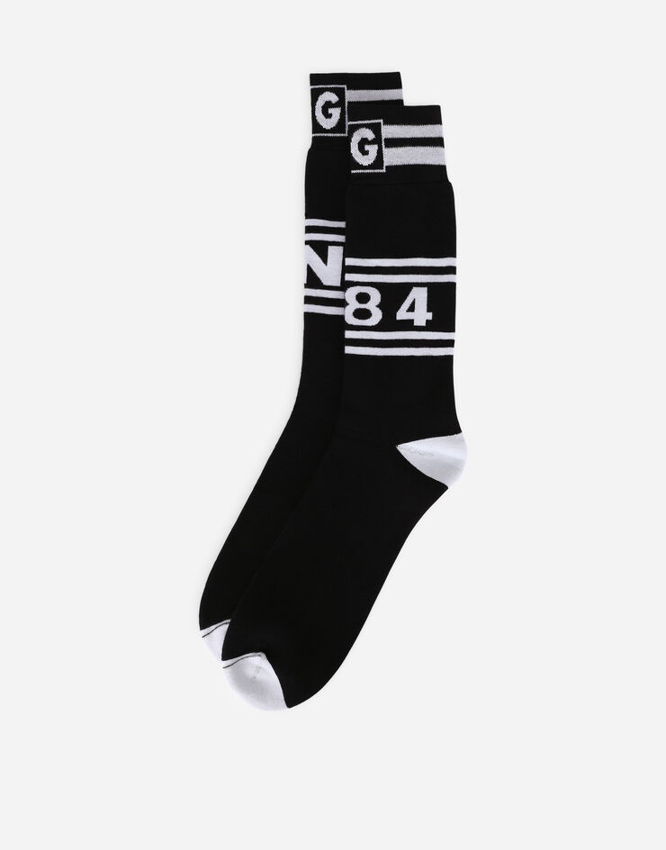 Stretch cotton socks with jacquard DG logo - 2