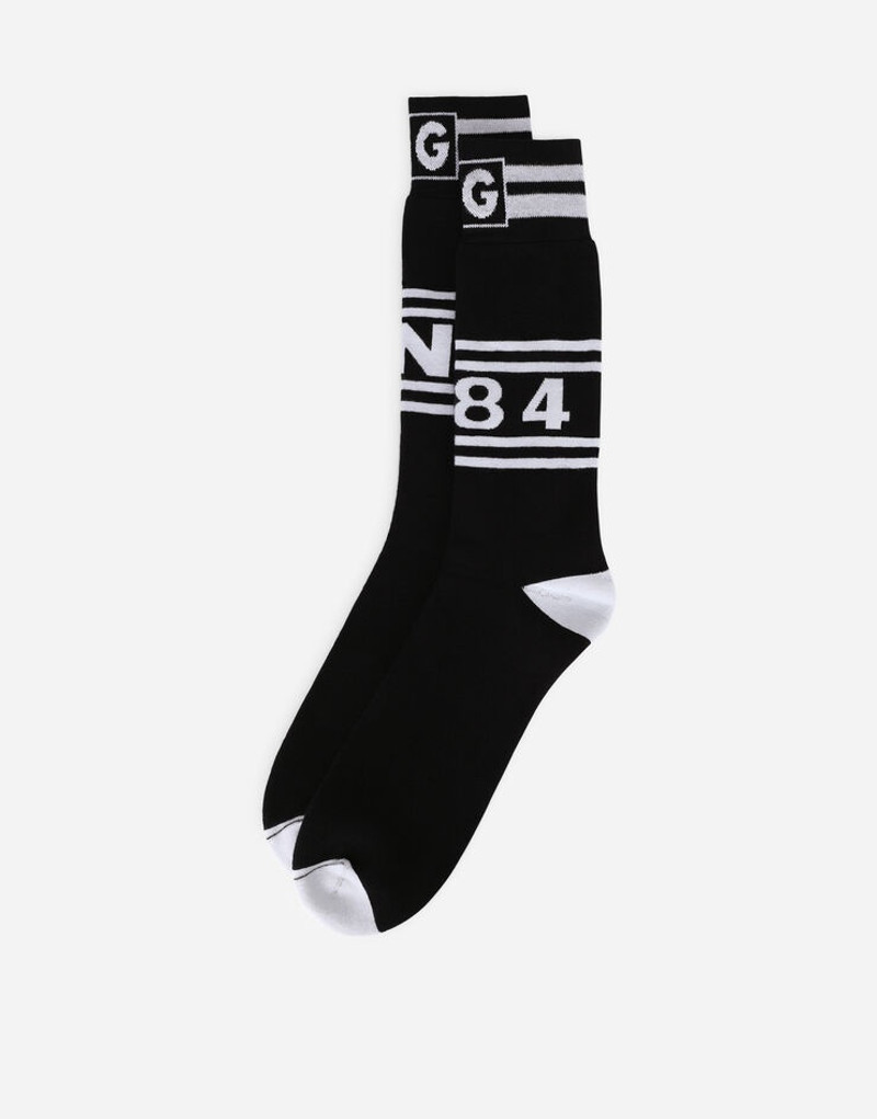 Dolce & Gabbana Stretch cotton socks with jacquard DG logo outlook