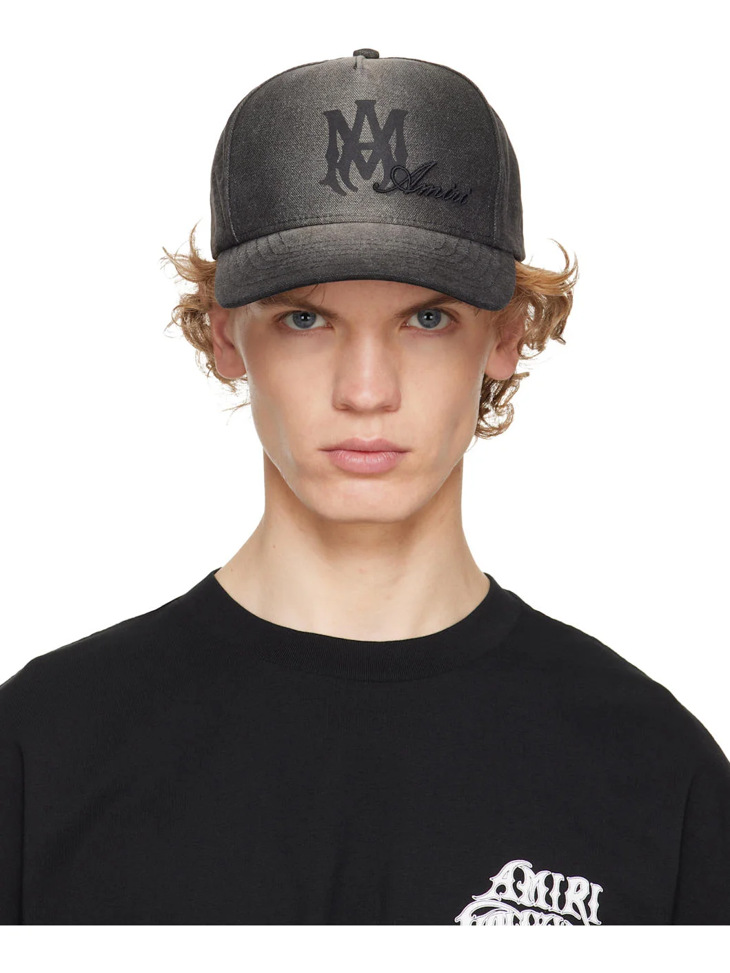 Black 'MA' Script Canvas Cap - 1