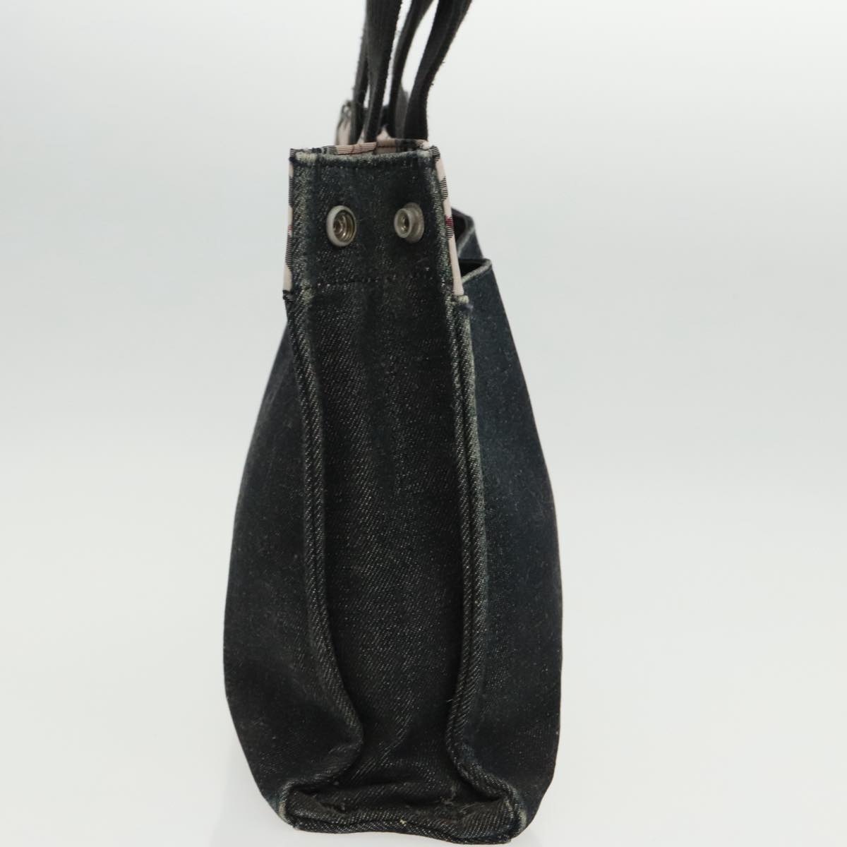 Burberry Blue Label Tote Bag Canvas Silver Black - 4