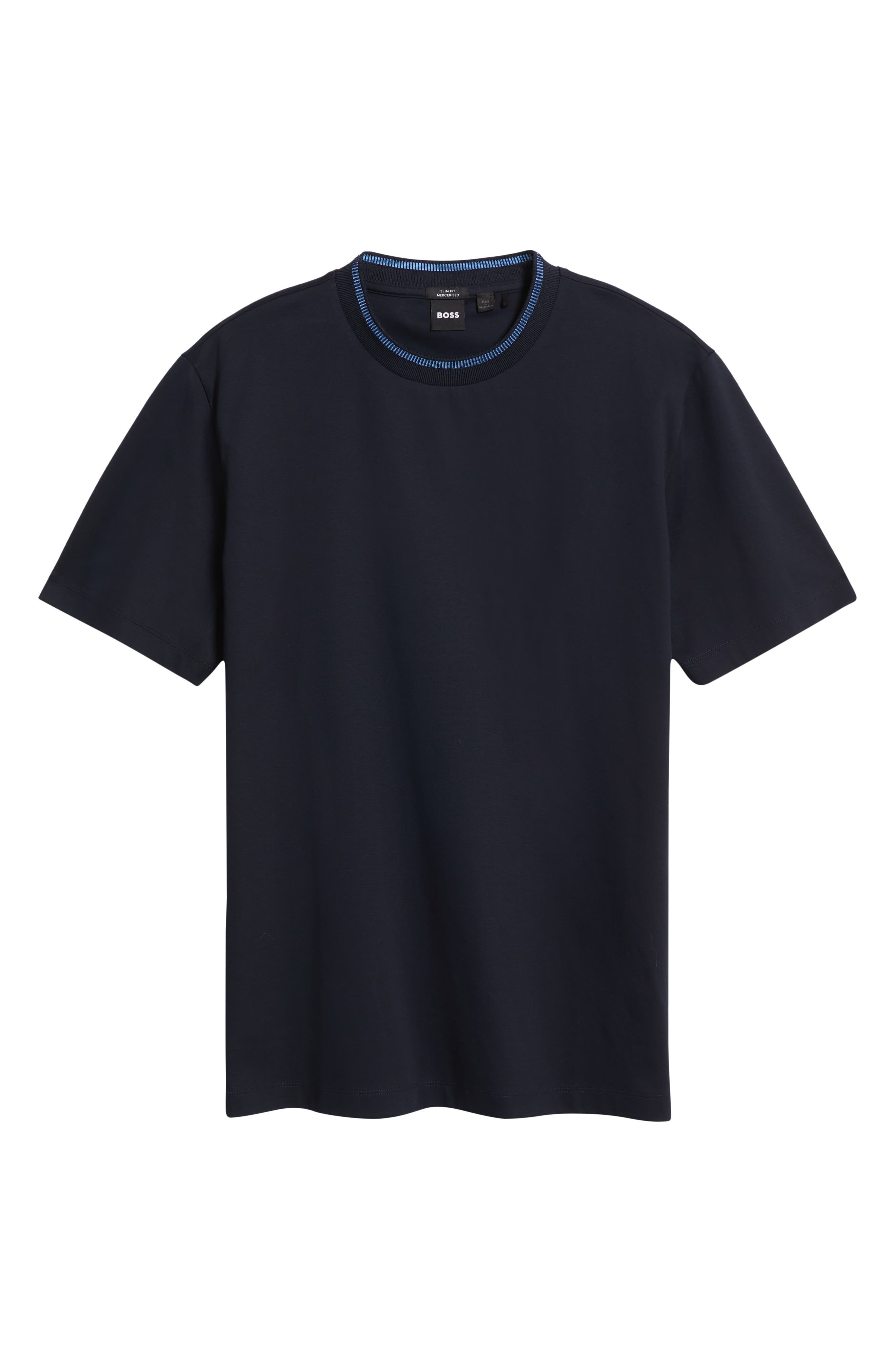 BOSS Tessler Tipped Cotton Crewneck T-Shirt in Dark Blue at Nordstrom - 5