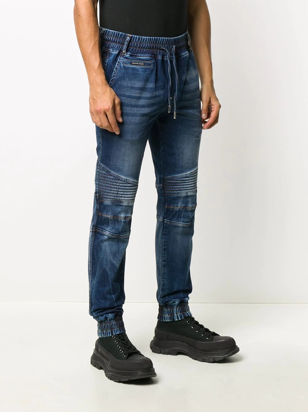 slim-fit drawstring denim jeans - 3