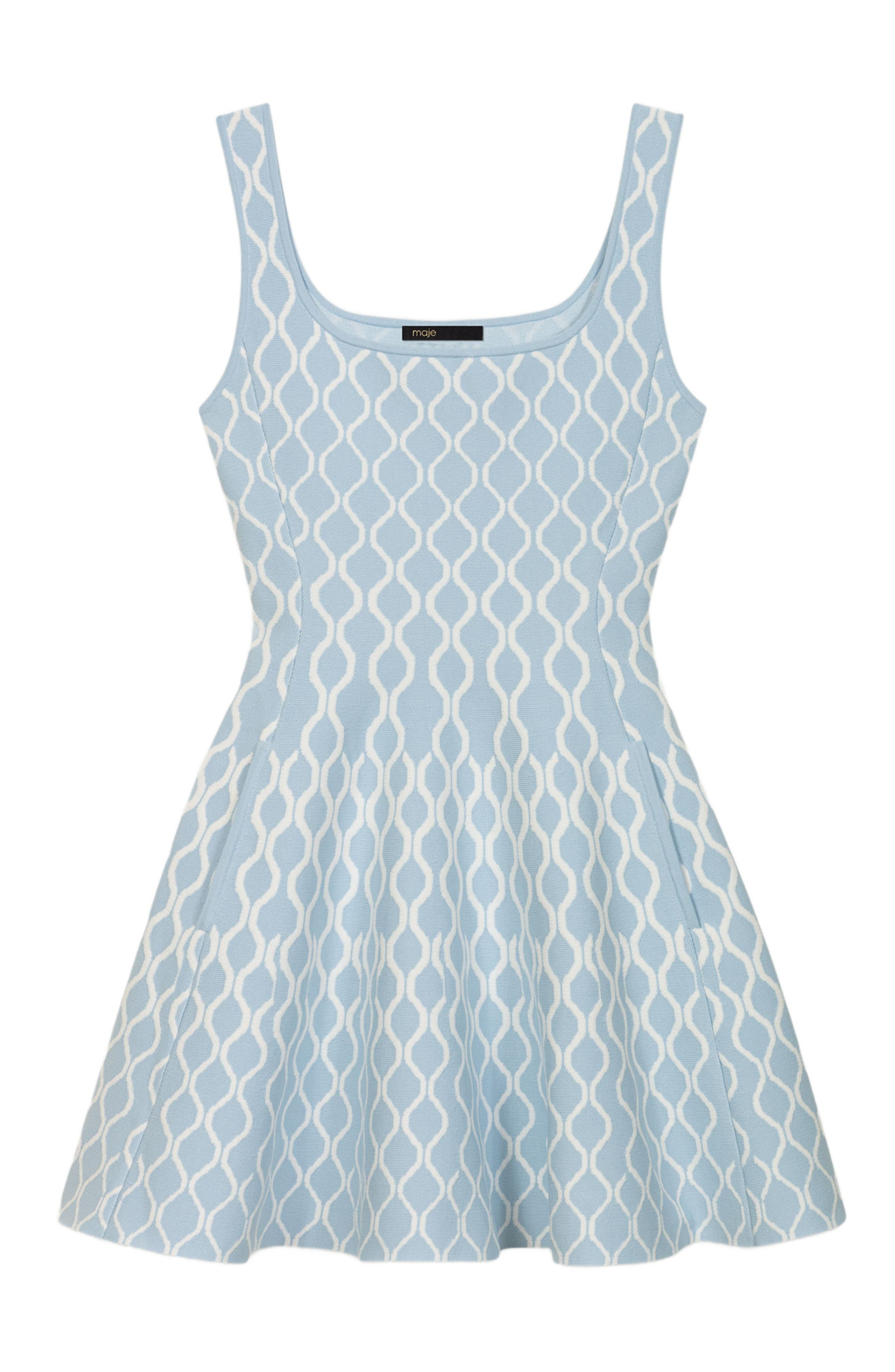 maje Jacquard knit mini dress in Blue/white at Nordstrom - 5