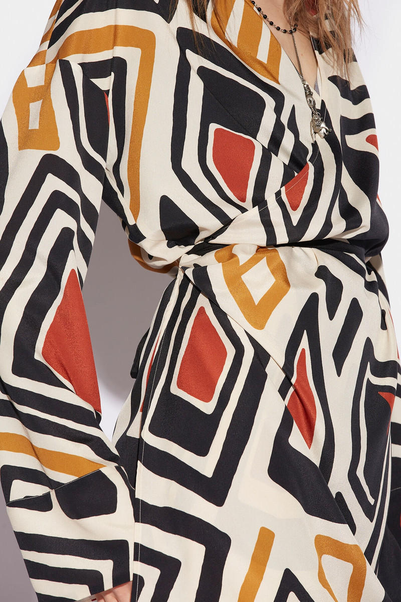 GEOMETRIC MINI WRAP DRESS 6