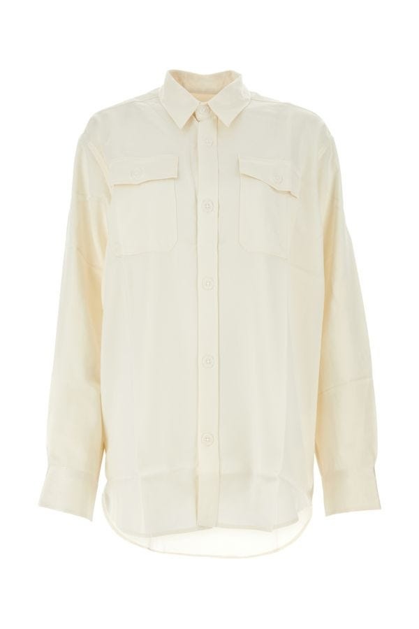 Ami Woman Ivory Cupro Blend Shirt - 1