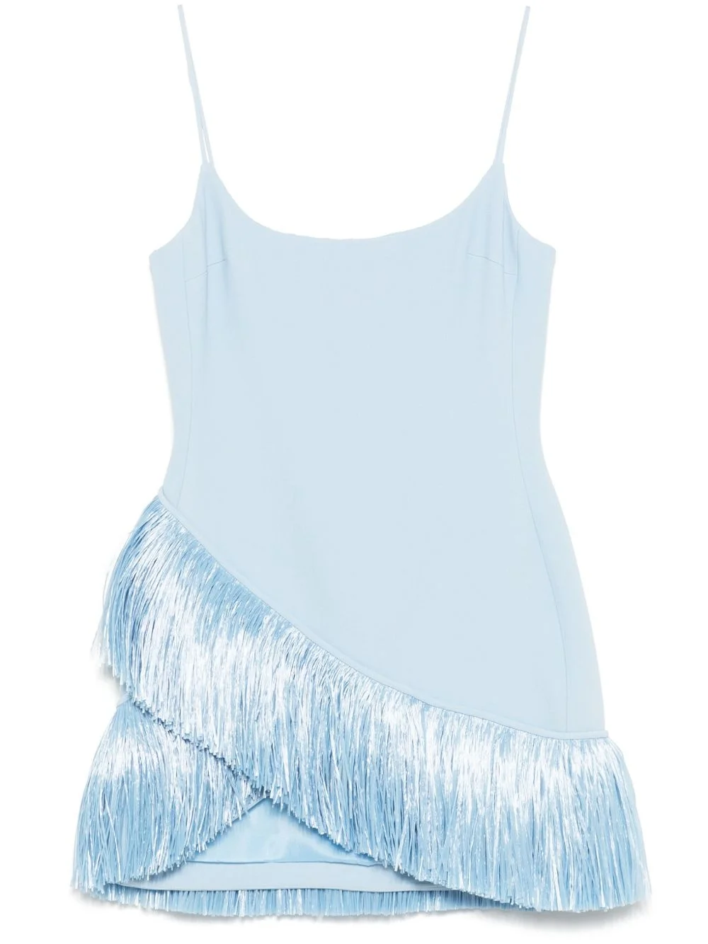 raffia fringe-trim mini dress - 1