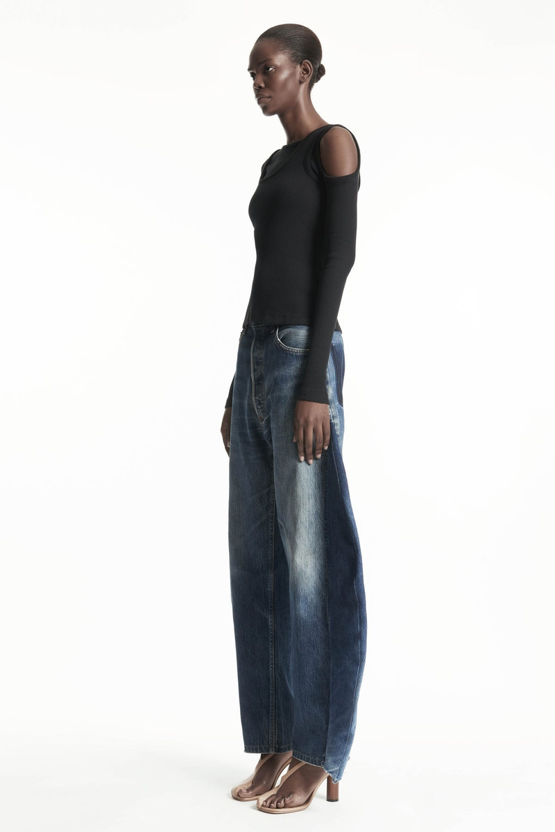 JERSEY ASYMMETRIC LONG SLEEVE TOP BLACK 2