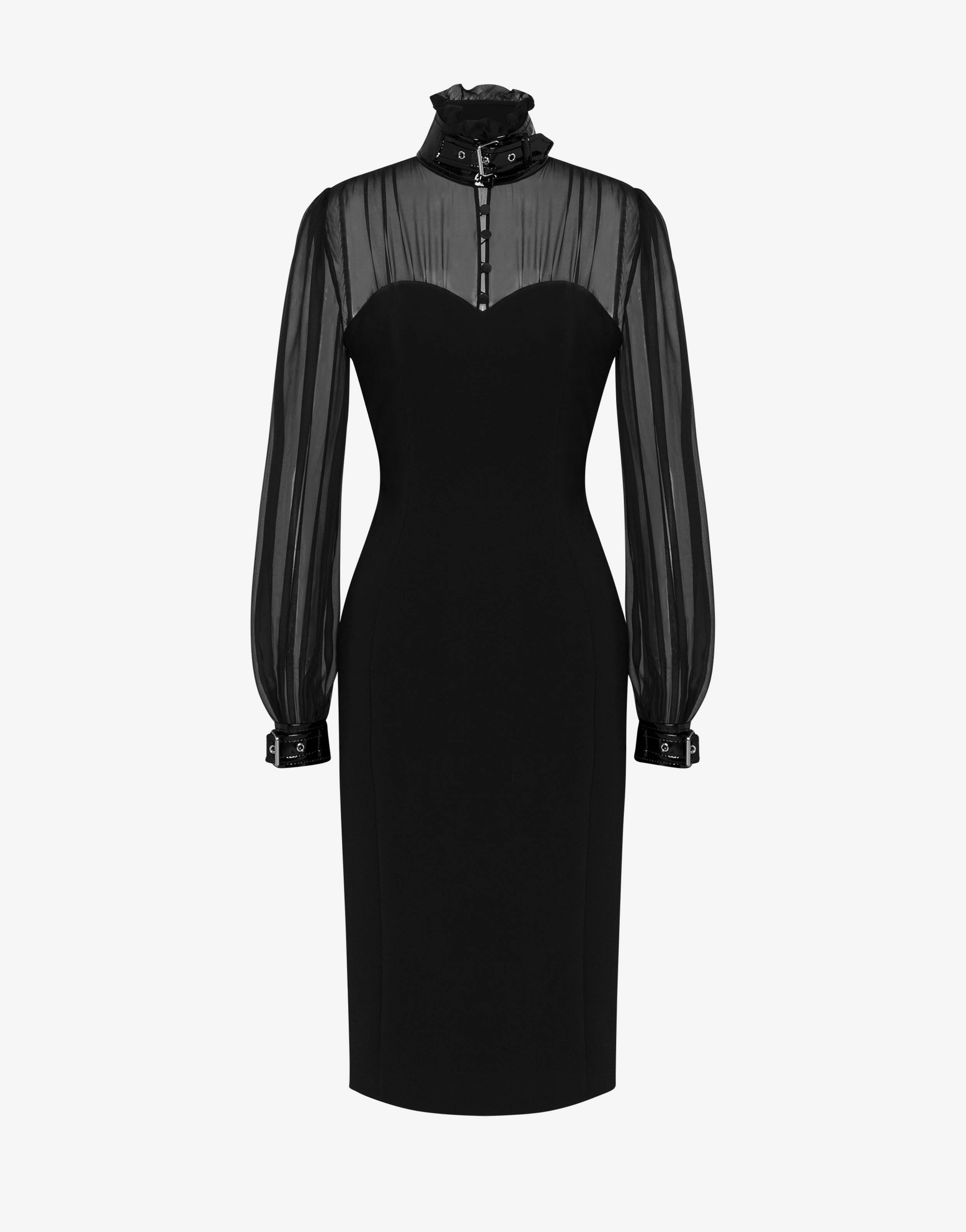 BONDAGE BUCKLE CADY STRETCH DRESS - 1
