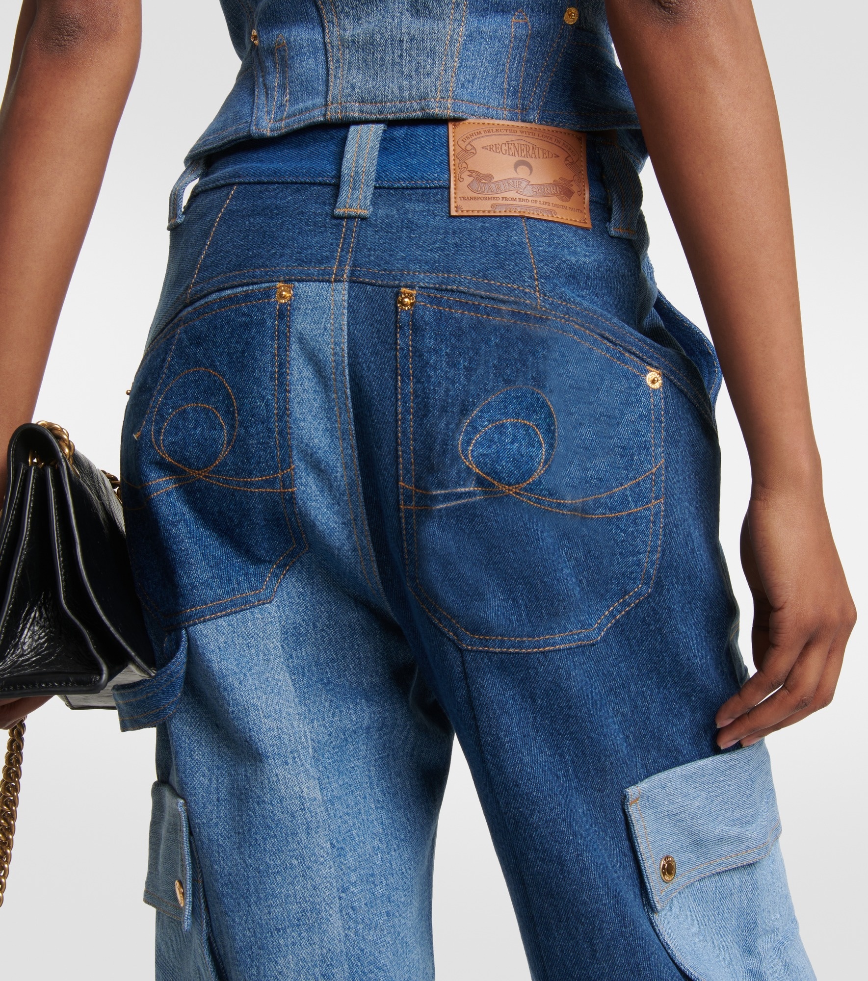 Monogram high-rise wide-leg jeans - 6