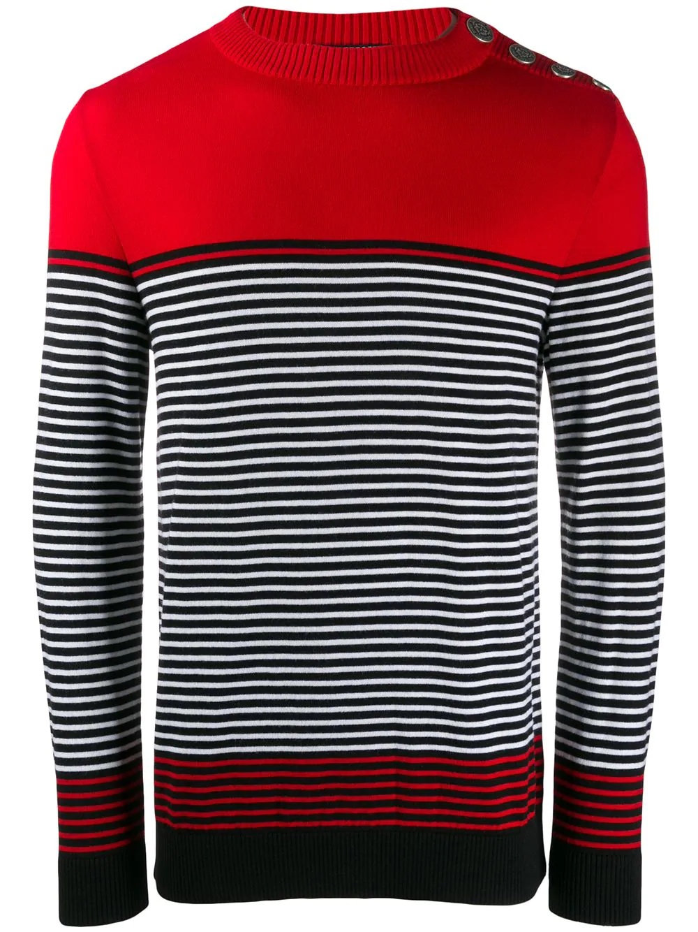 striped crew neck sweater - 1