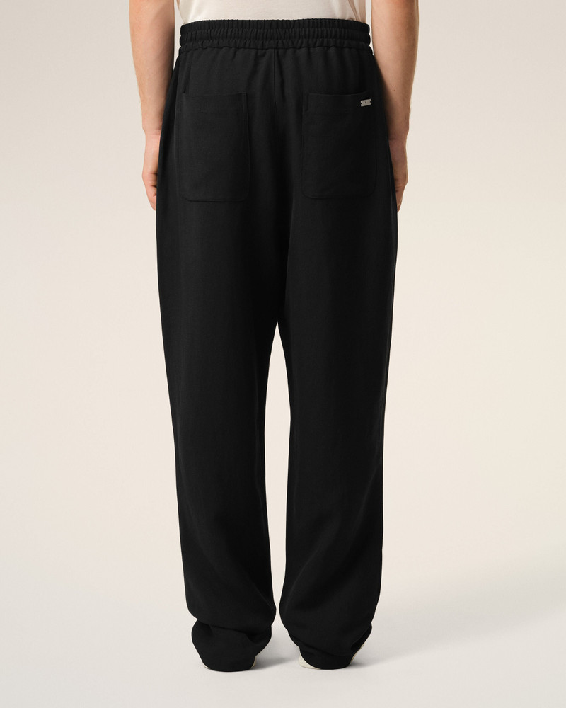 BLACK BLENDED LINEN ELASTICATED WAIST TROUSERS 4