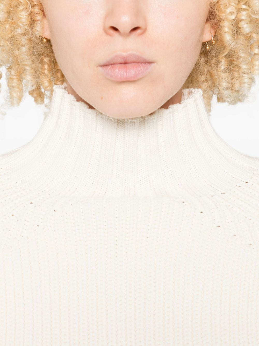 Balloon mock-neck knitted top - 5