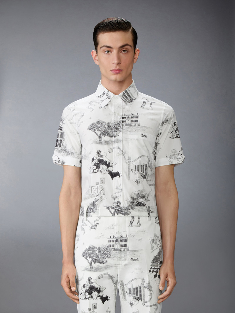 Thom Browne POPLIN HECTOR TOILE SHORT SLEEVE SHIRT outlook