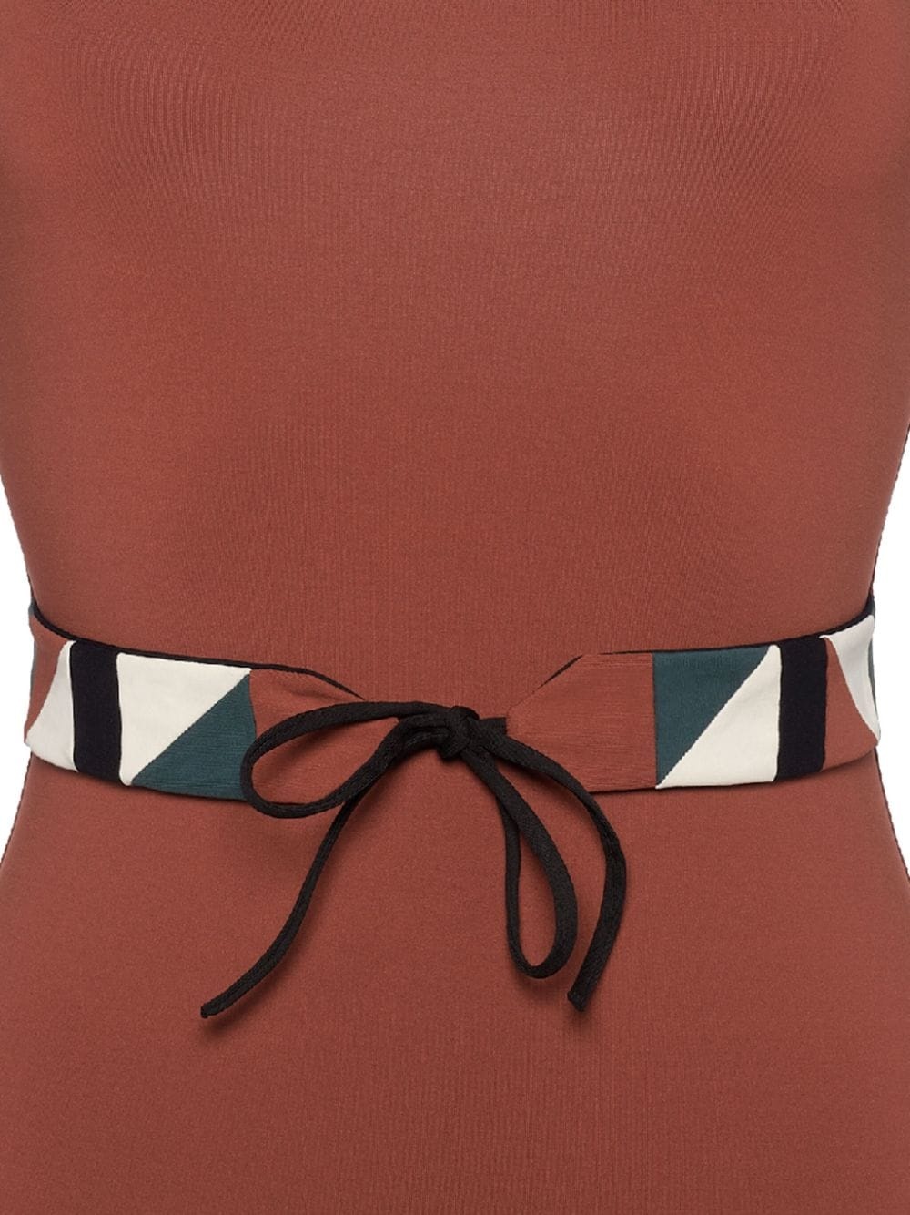 Damier belted swimsuit - 2