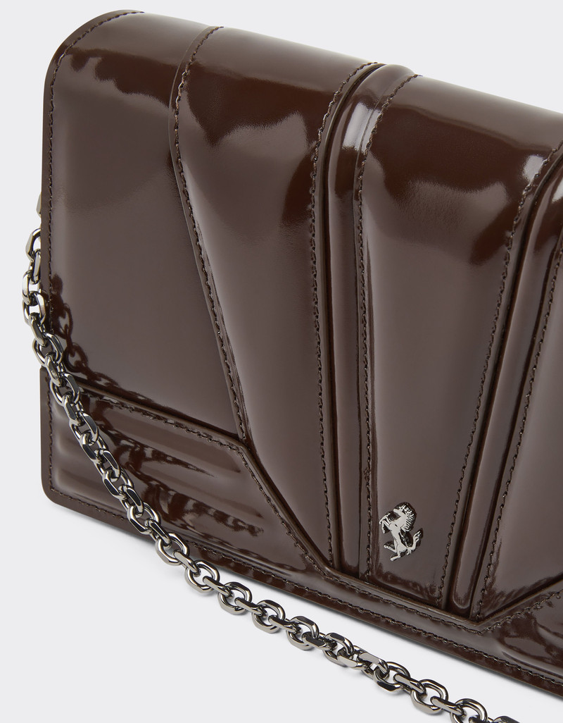Ferrari GT glossy leather wallet with chain strap 3