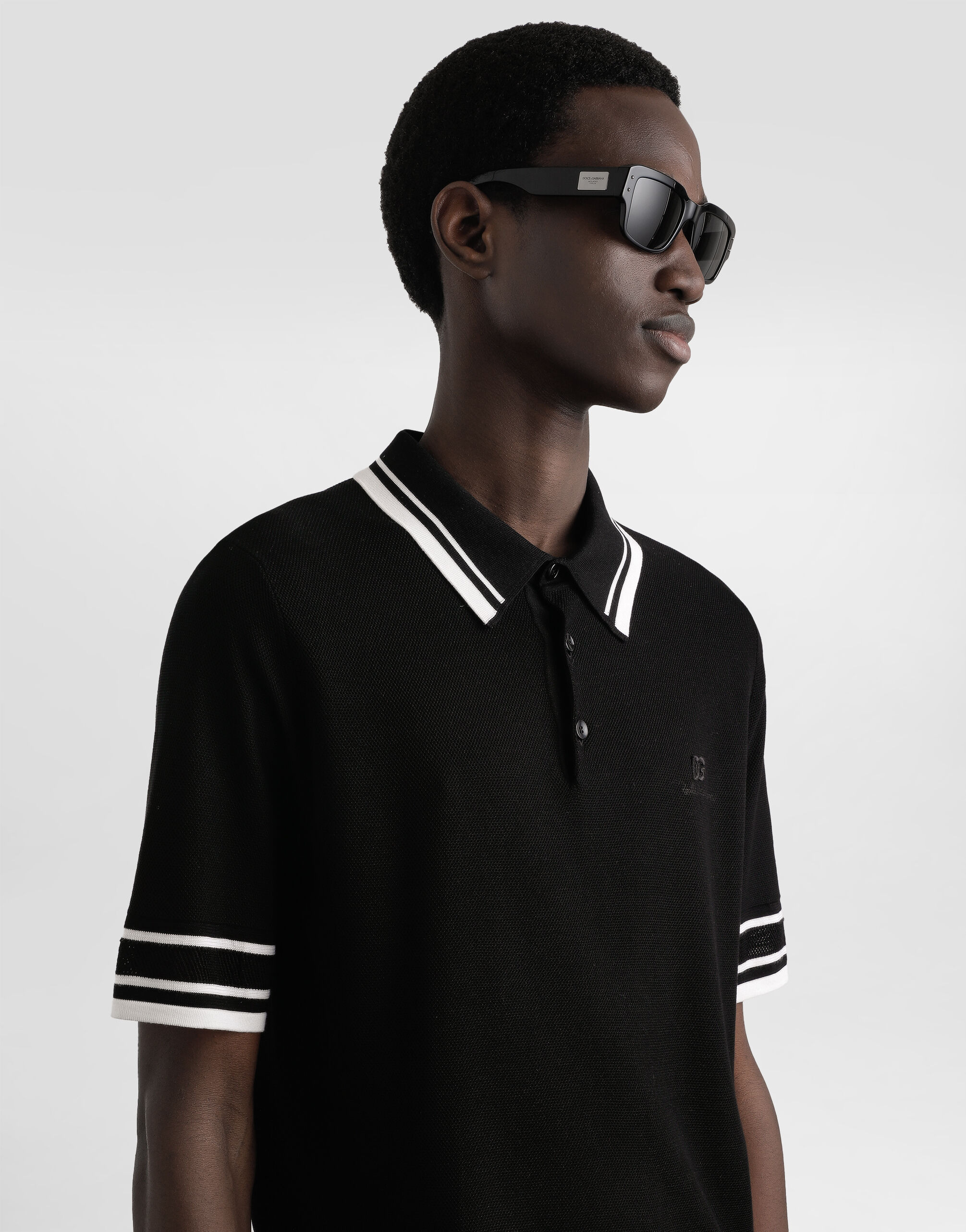 Silk piqué polo shirt - 4