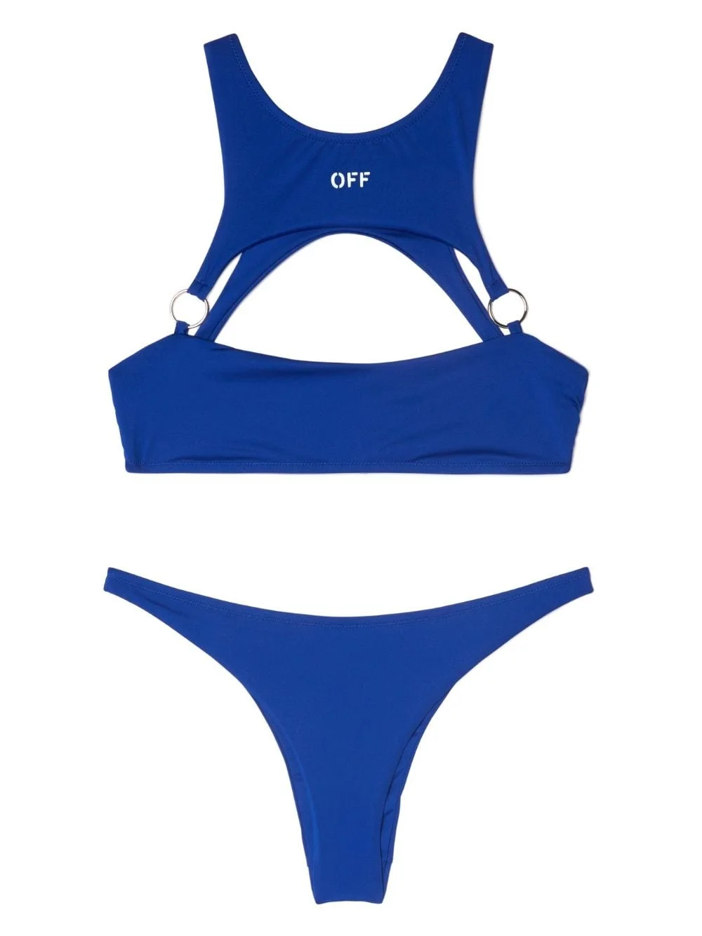 cut out logo-print bikini set - 1