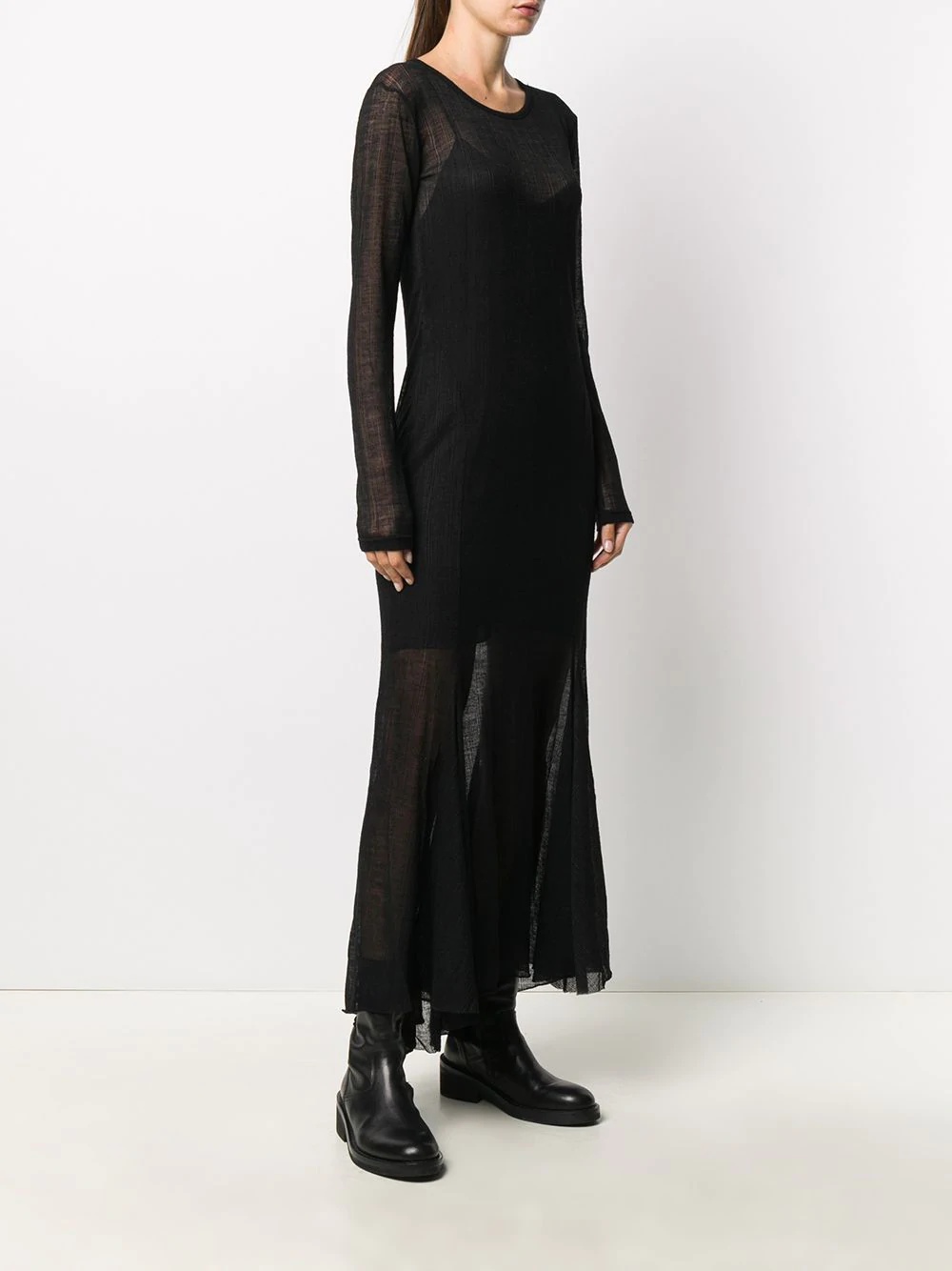 semi sheer maxi dress  - 3