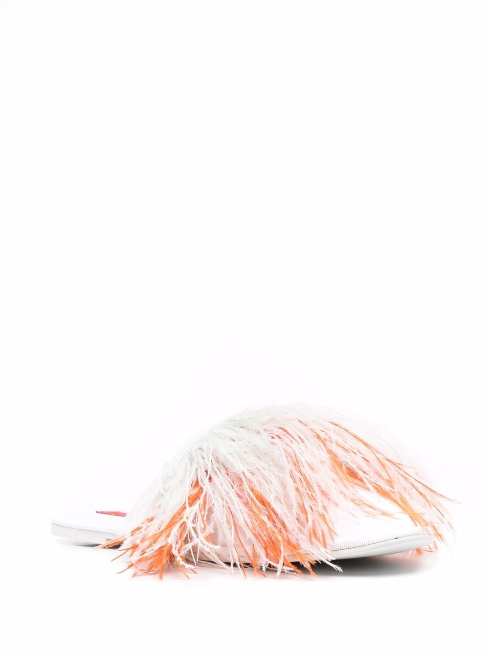 feather embellished slippers - 2
