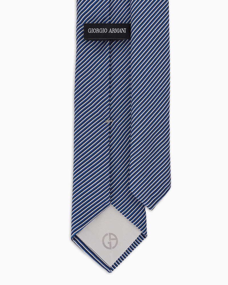 GIORGIO ARMANI PURE SILK TIE WITH JACQUARD STRIPES outlook