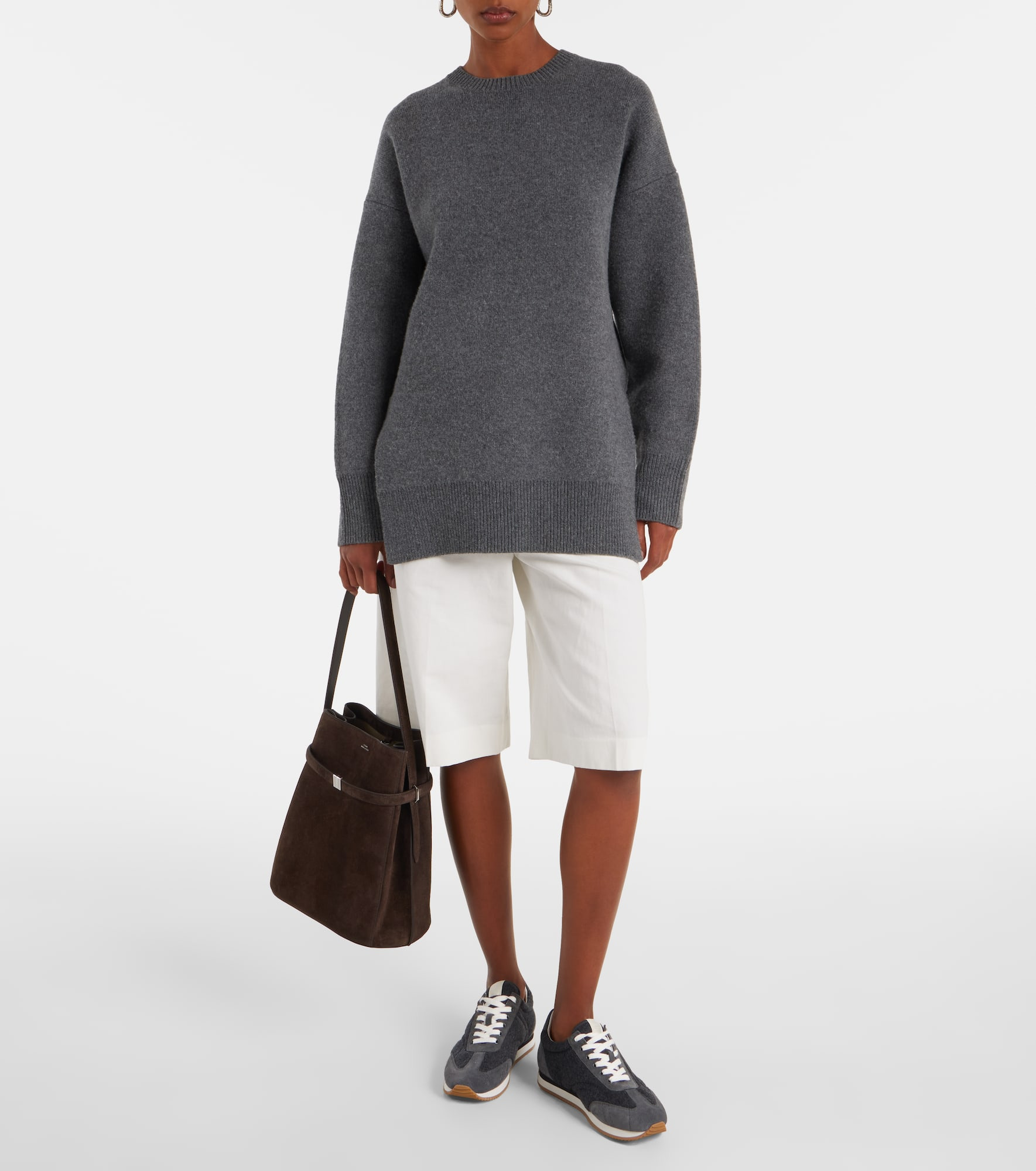 Suede-trimmed sneakers - 3