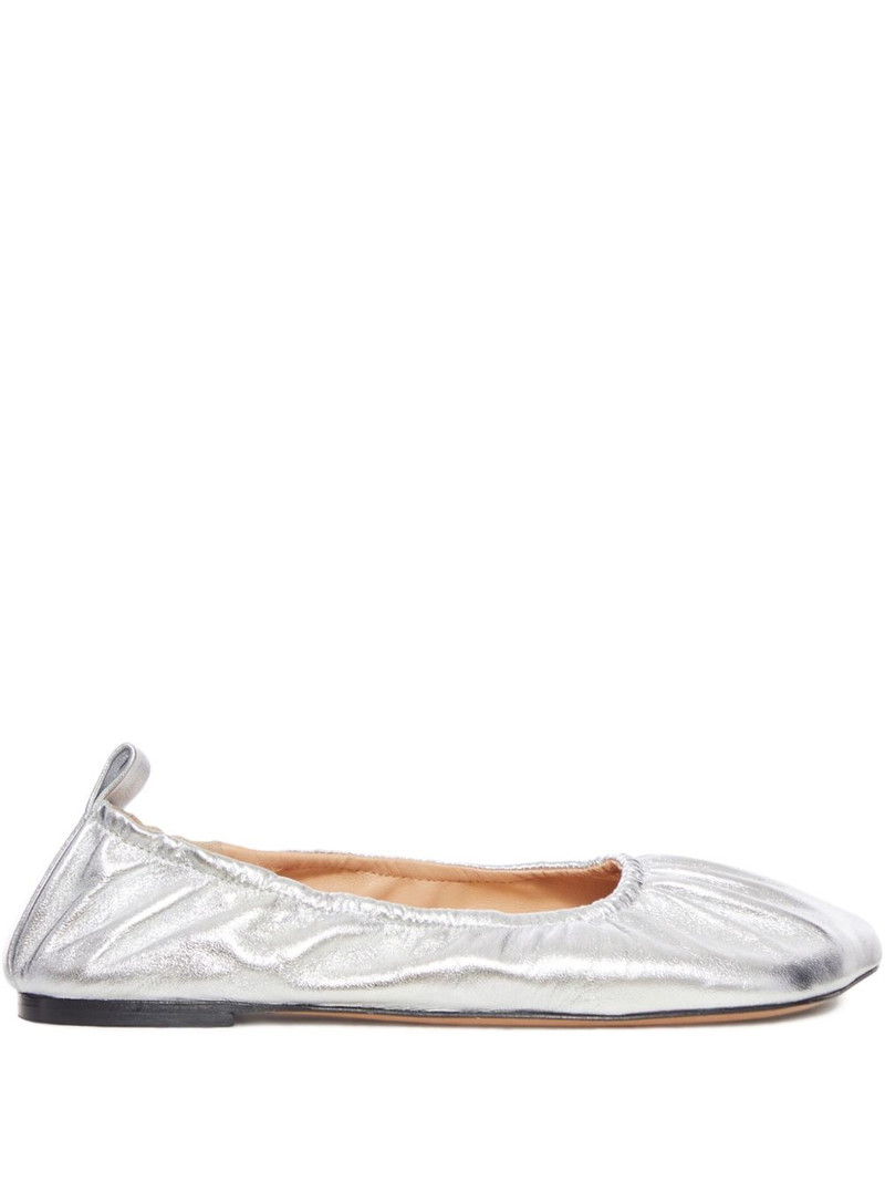 Obliqua metallic-effect ballet flats 1