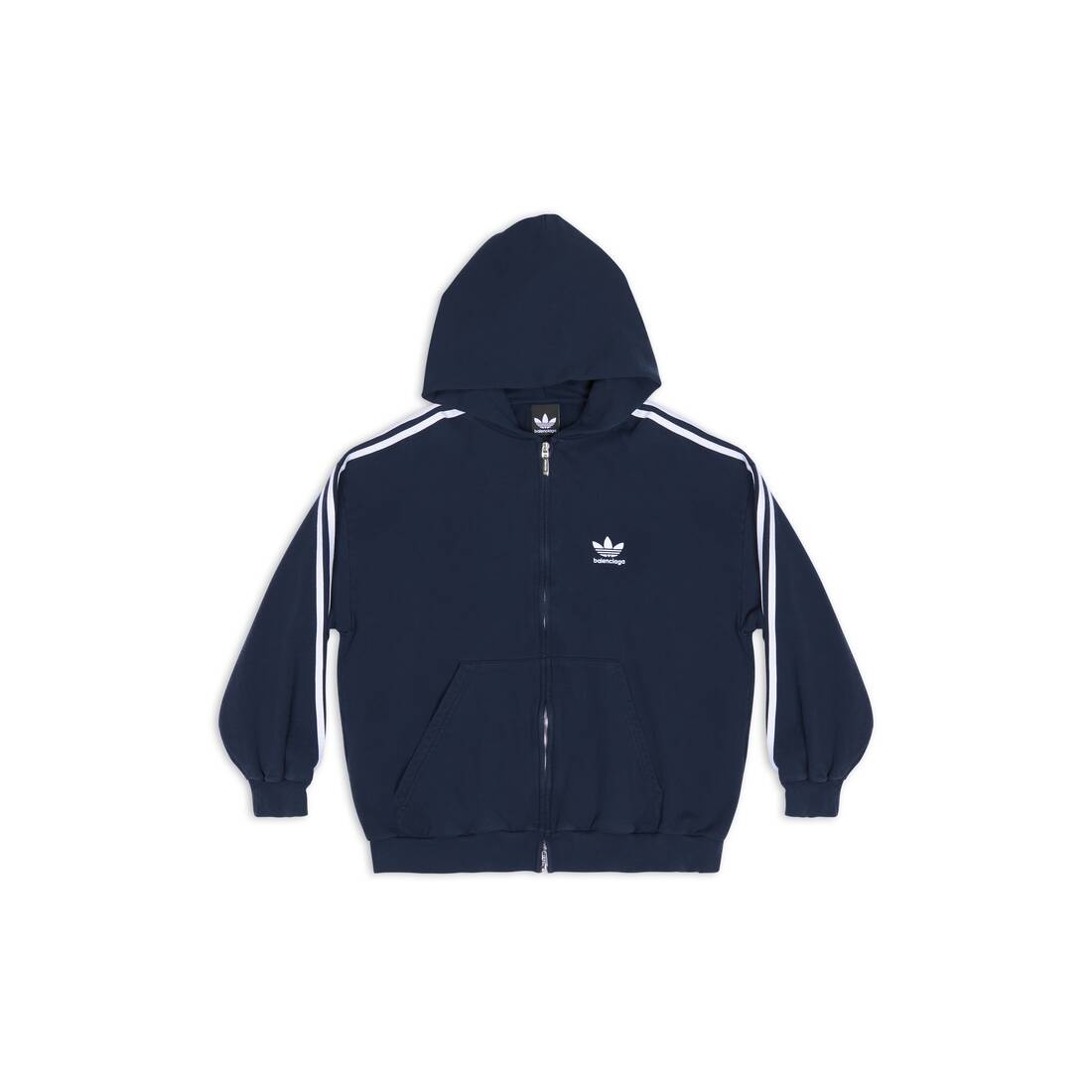Balenciaga / Adidas Zip-up Hoodie Small Fit in Navy Blue - 1