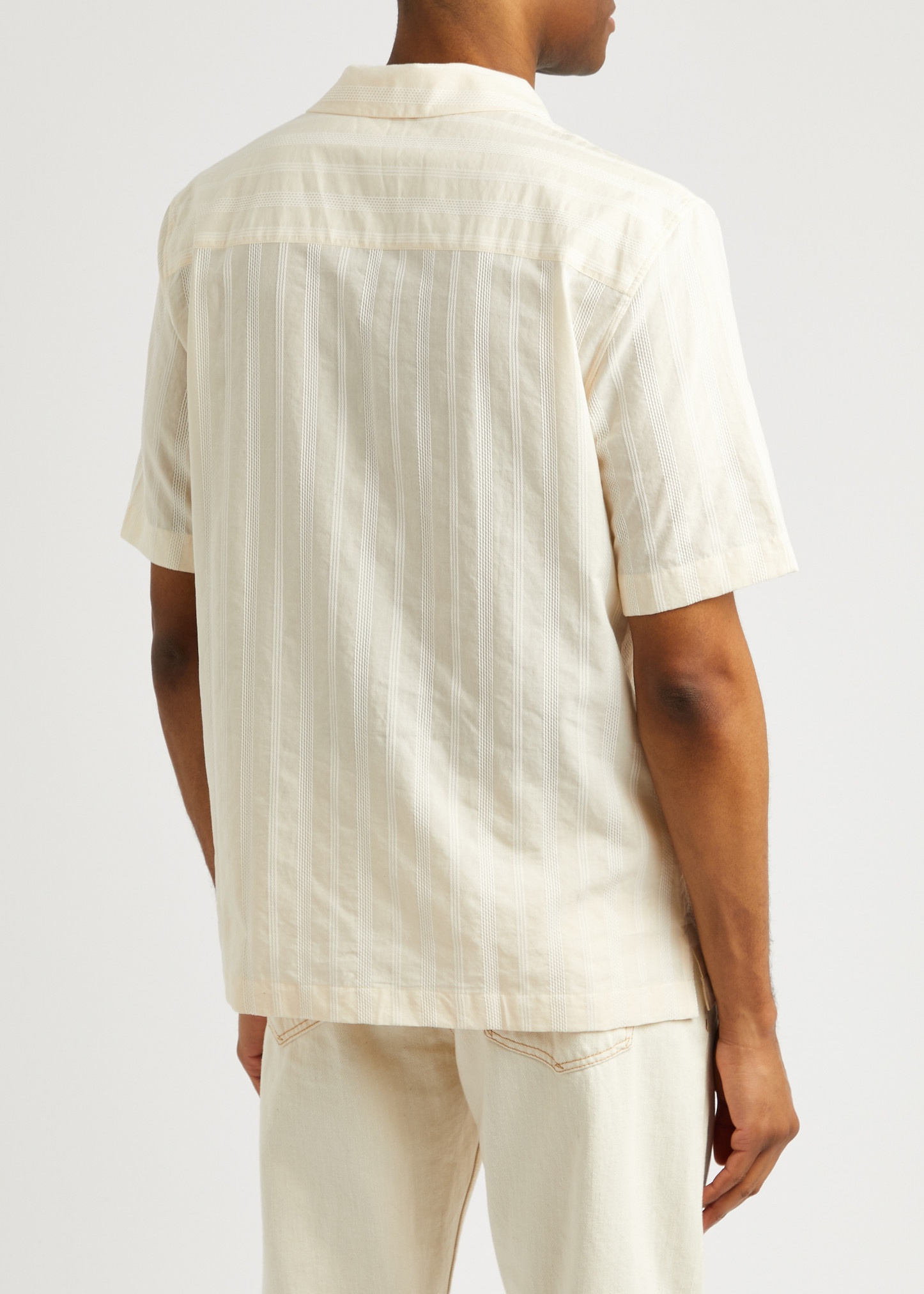 Striped embroidered cotton shirt - 3