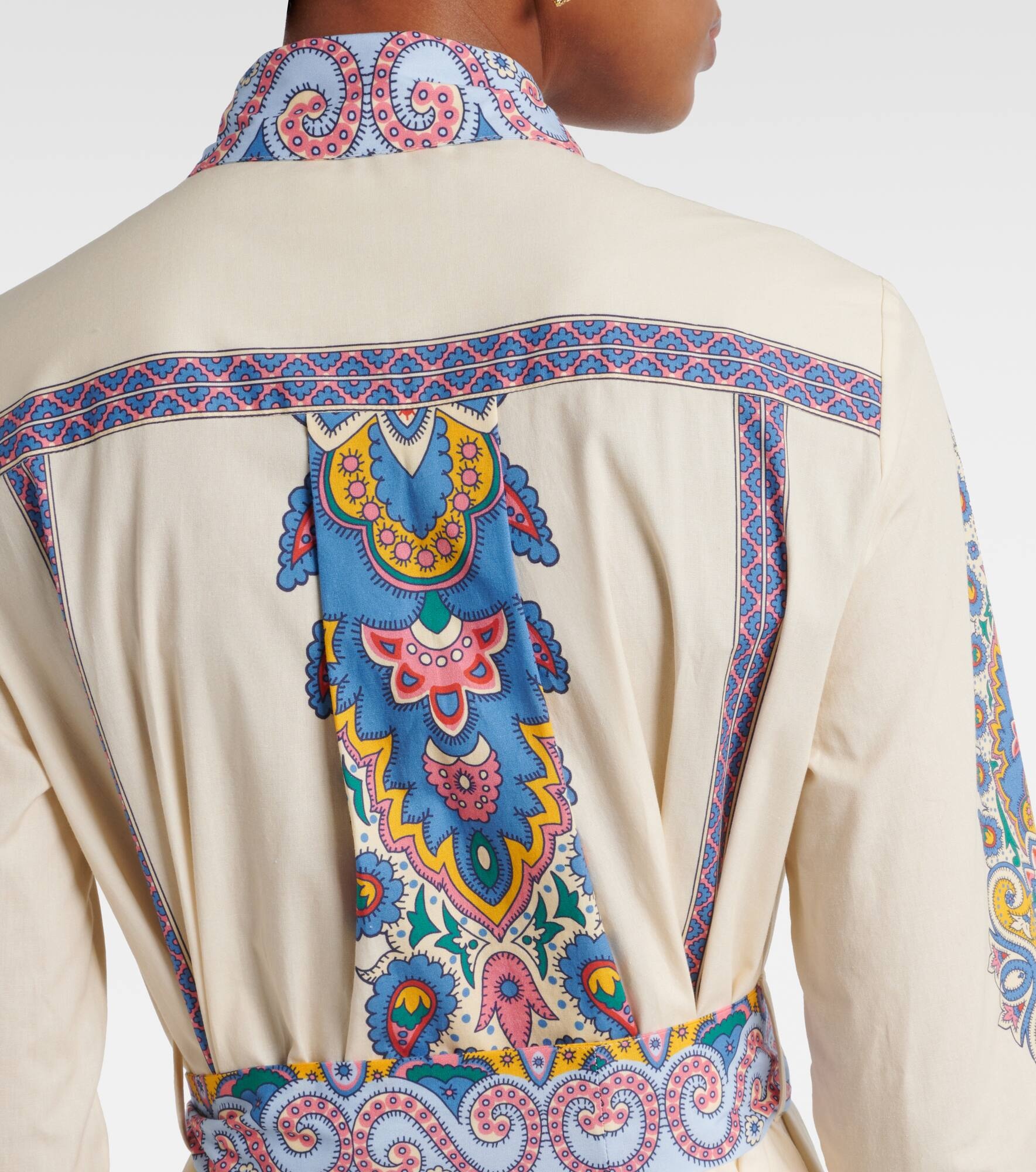 Printed cotton-blend shirt dress - 7
