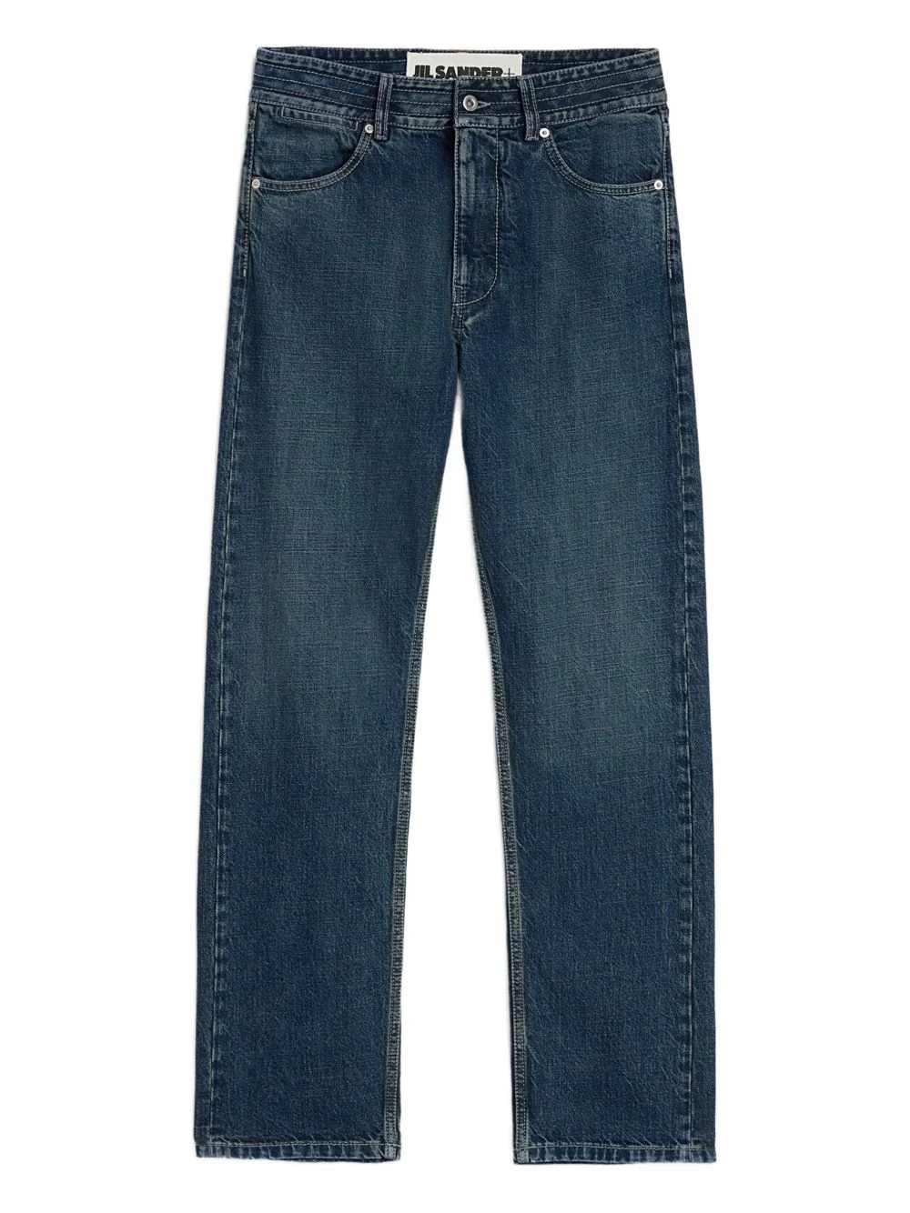 multi-stitched embossed logo trousers - 1