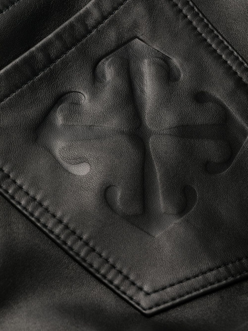 slim-fit leather flared trousers 6