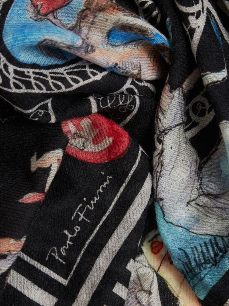 Faliero Sarti x Paolo Fiumi Labirinto printed scarf outlook