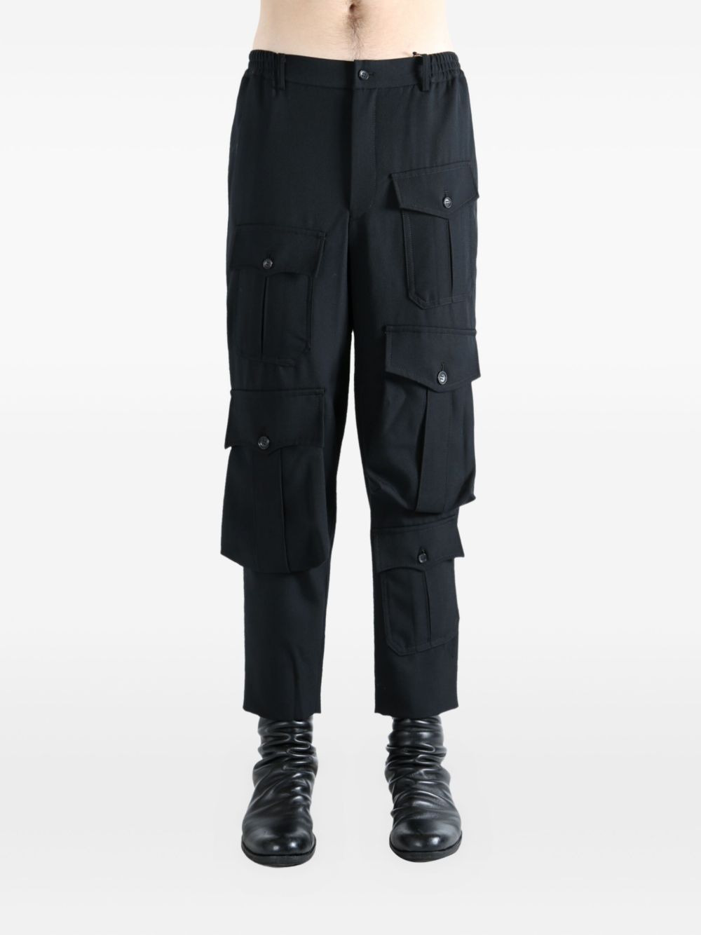 multiple-pocket wool trousers - 2