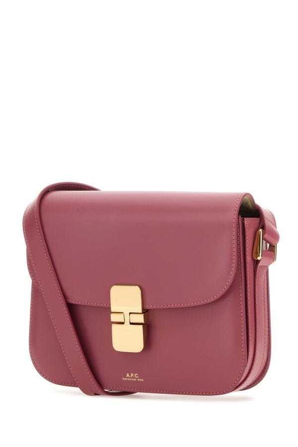 A.P.C. Woman Dark Pink Leather Small Grace Crossbody Bag - 2