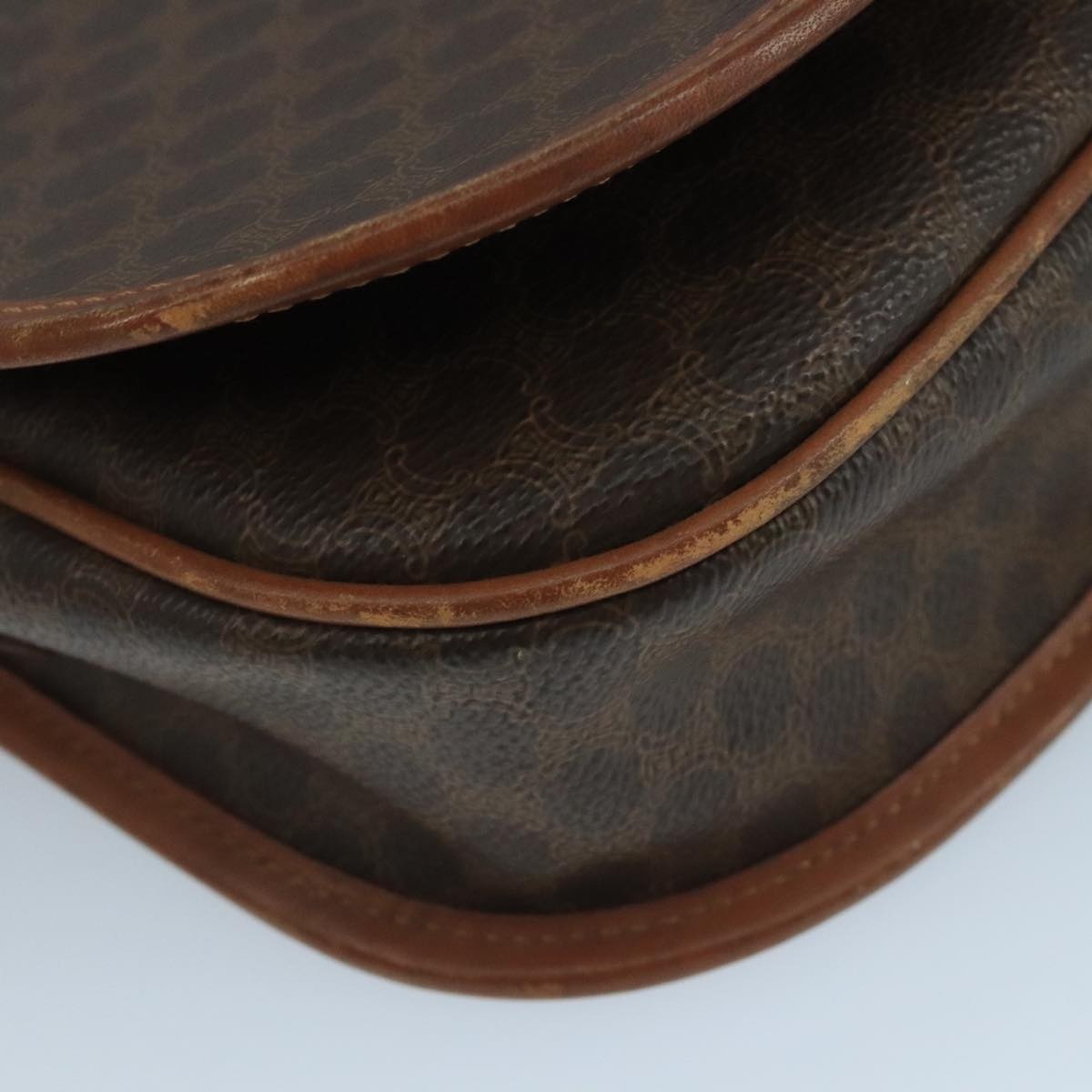 CELINE Macadam Canvas Shoulder Bag Pvc Leather Brown - 14