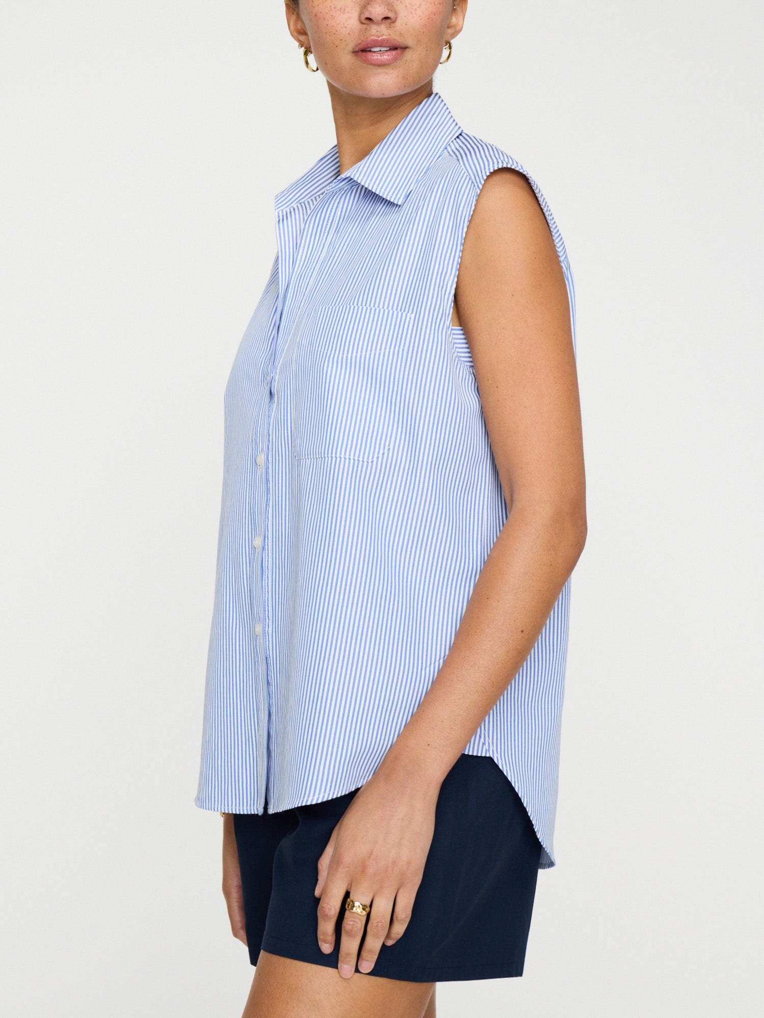 The Everyday Sleeveless Stripe Shirt - 5