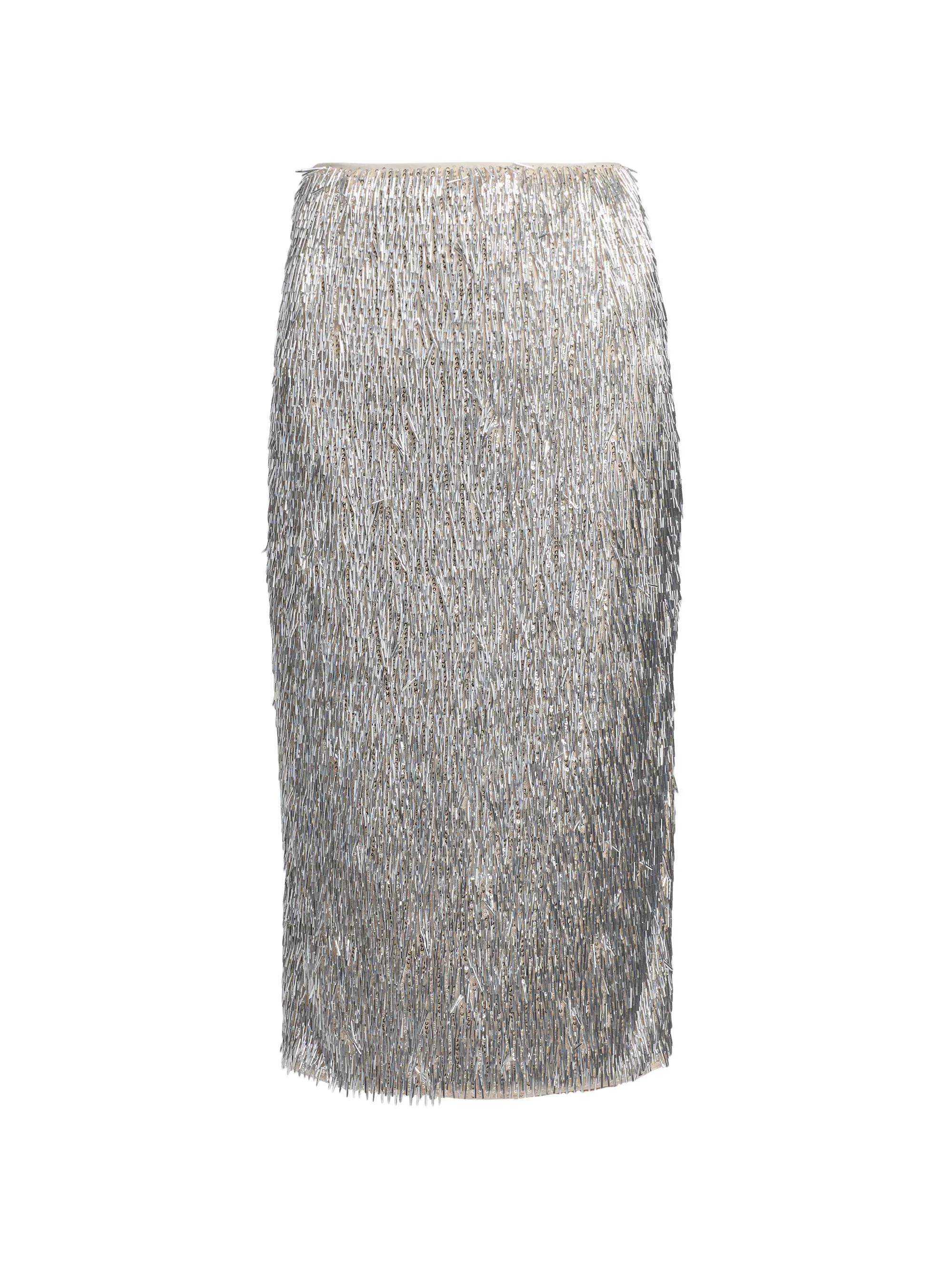 Women's Tao Metallic Sequined Pencil Skirt - Silver - 1