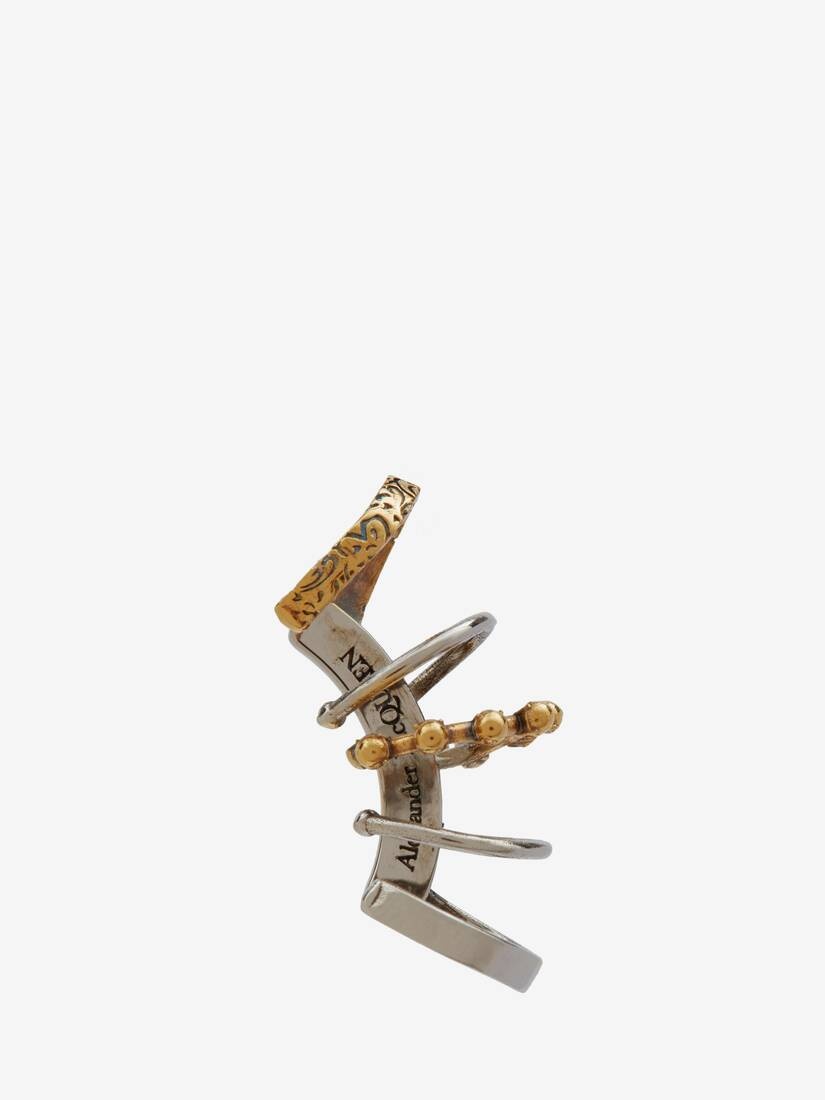 Punk Ear Cuff in Antique Silver - 1