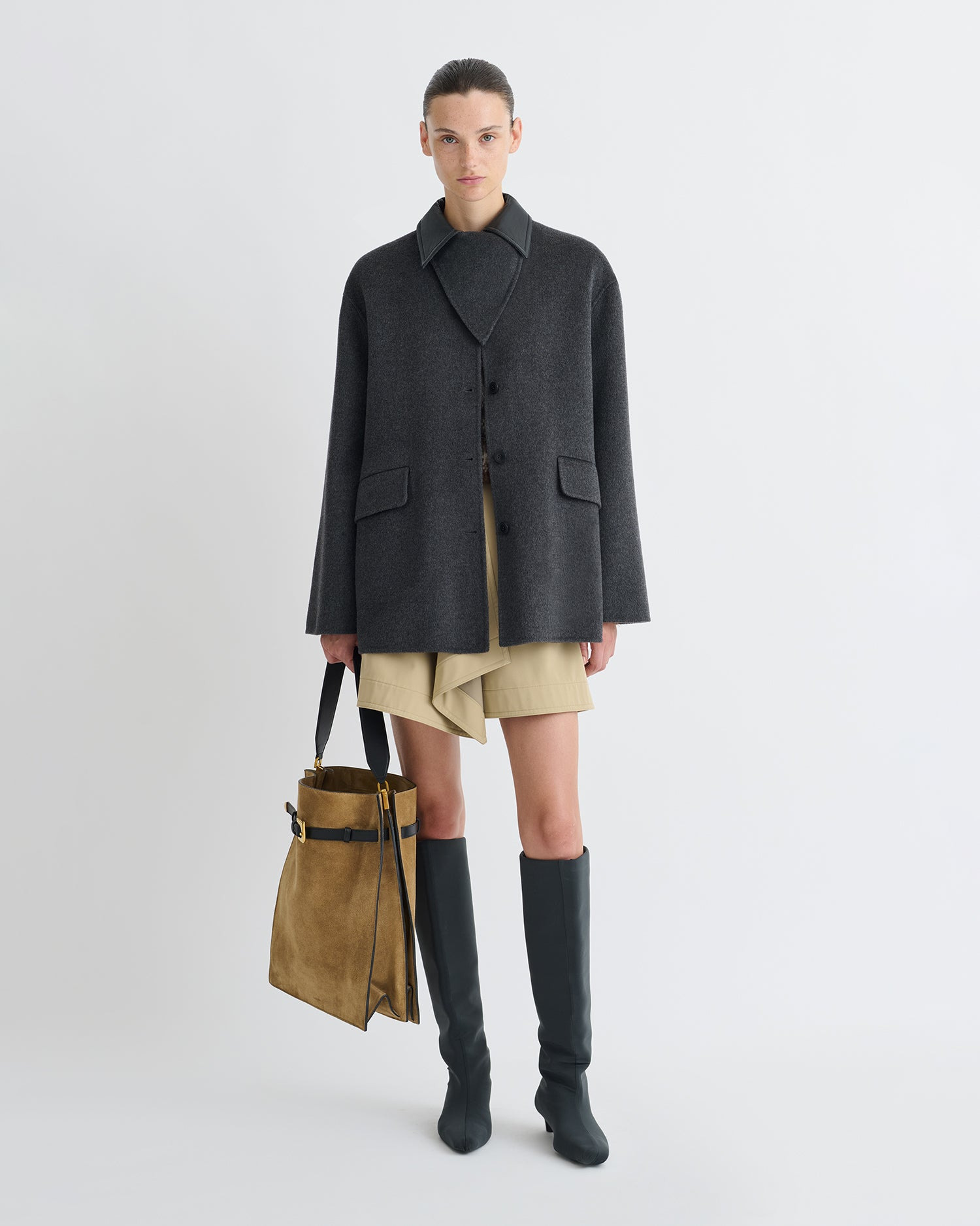 Double Wool/Regen Leather Jacket - 5
