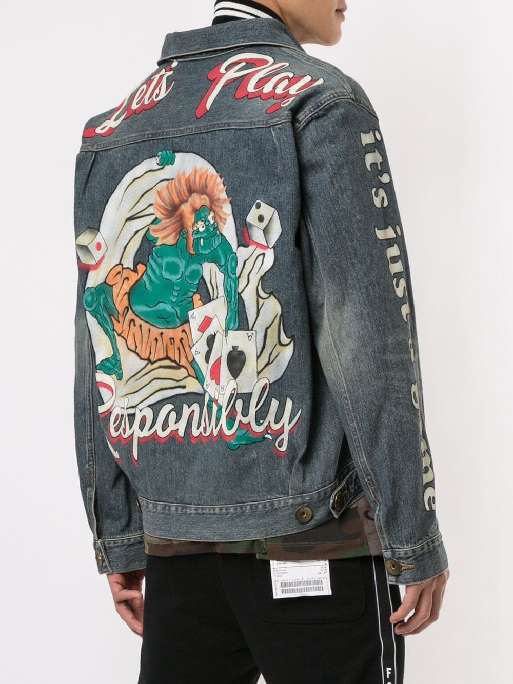 printed denim jacket - 4