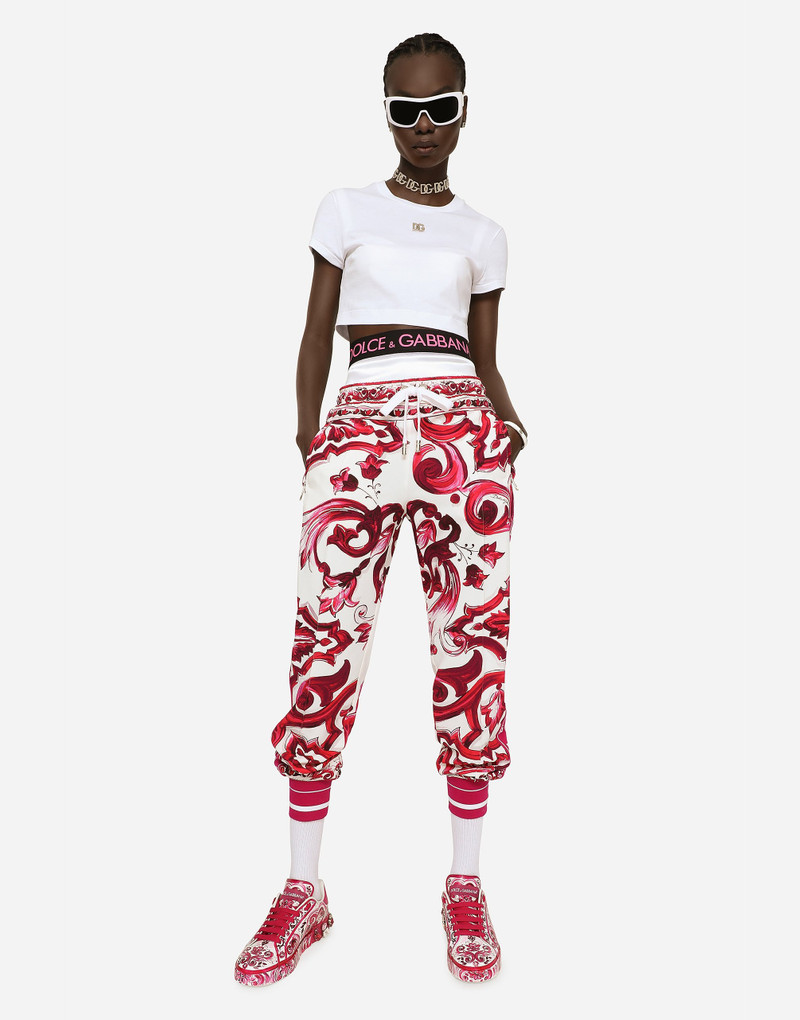 Dolce & Gabbana Majolica-print cady jogging pants outlook