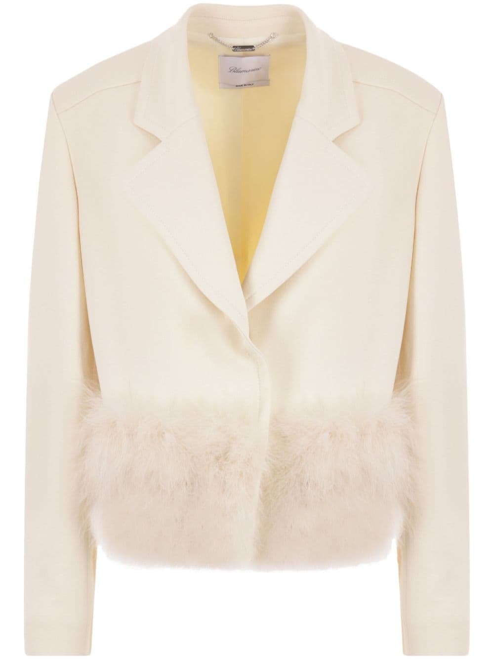 ジャケット BLUMARINE SINGLE-BREASTED SABL? JACKET WITH FEATHERS Blumarine Single Breasted Blazer | farfetch | REVERSIBLE