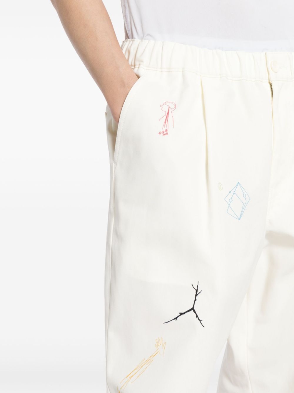sketch-style printed trousers - 5