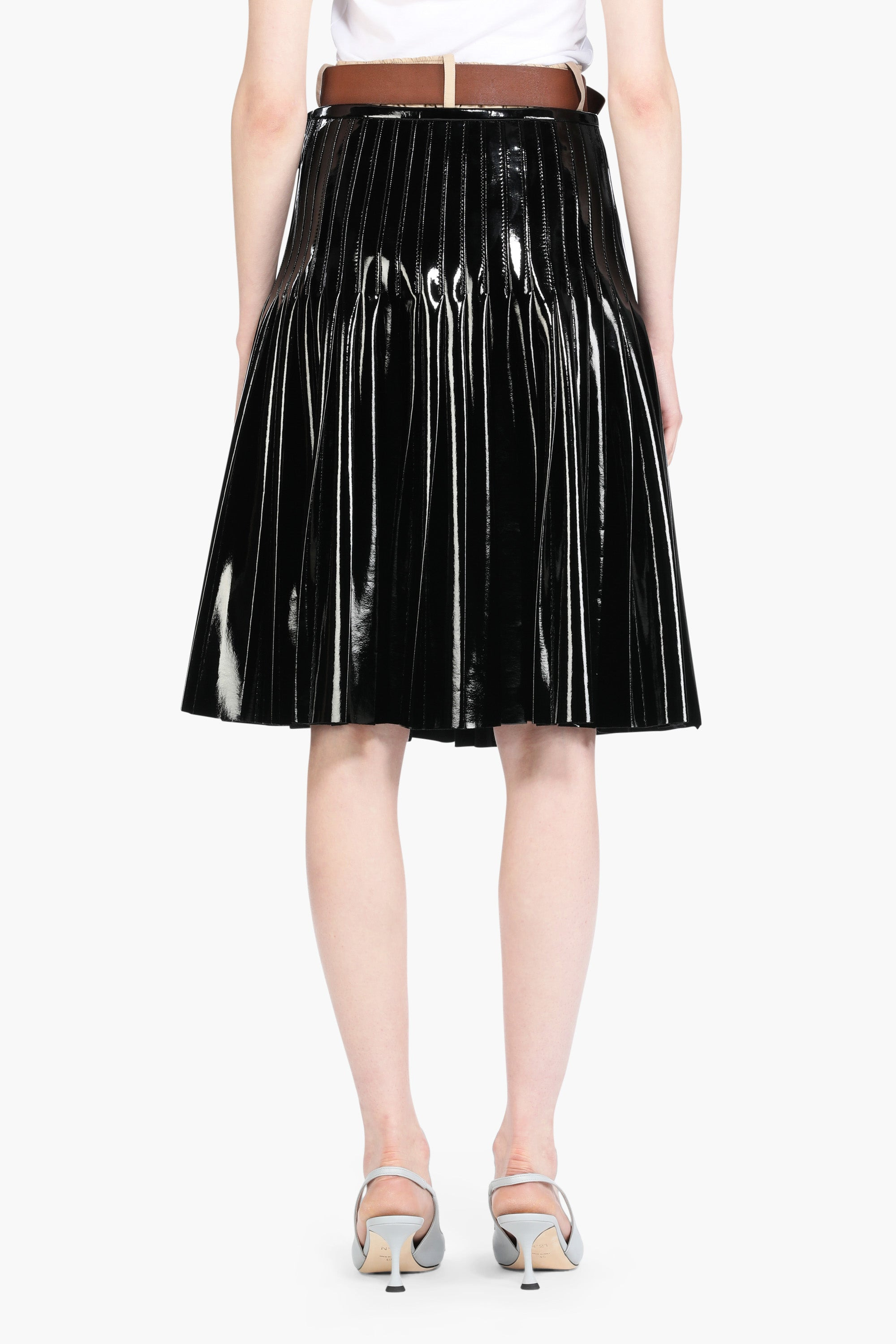 PLEATED FAUX-LEATHER SKIRT - 2