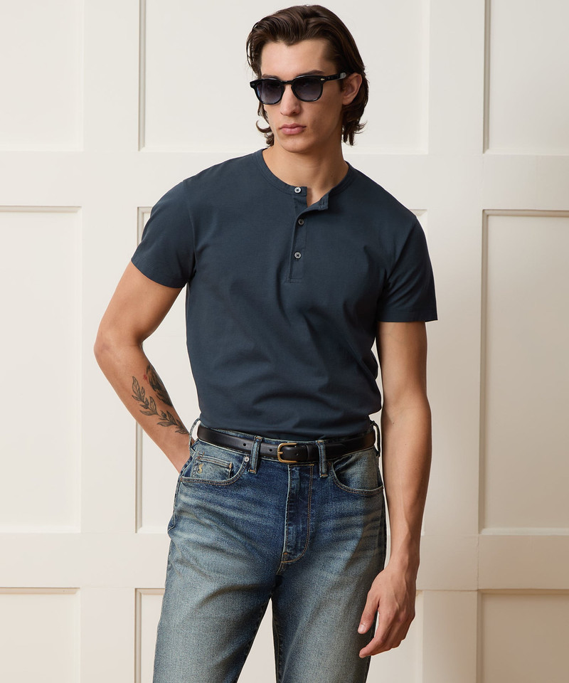 TODD SNYDER Premium Jersey Henley outlook